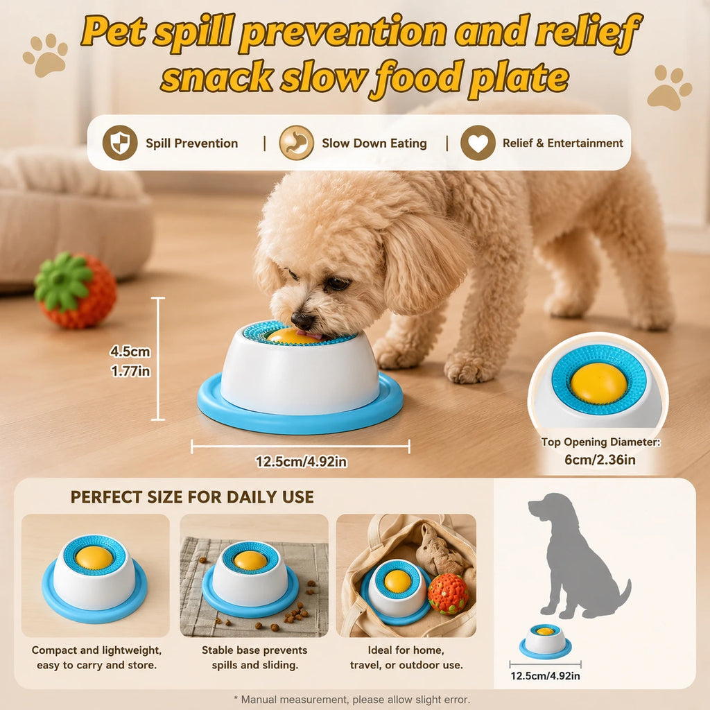 Peanut Treat Dispenser & Anti-Slip Lick Bowl Toy Set