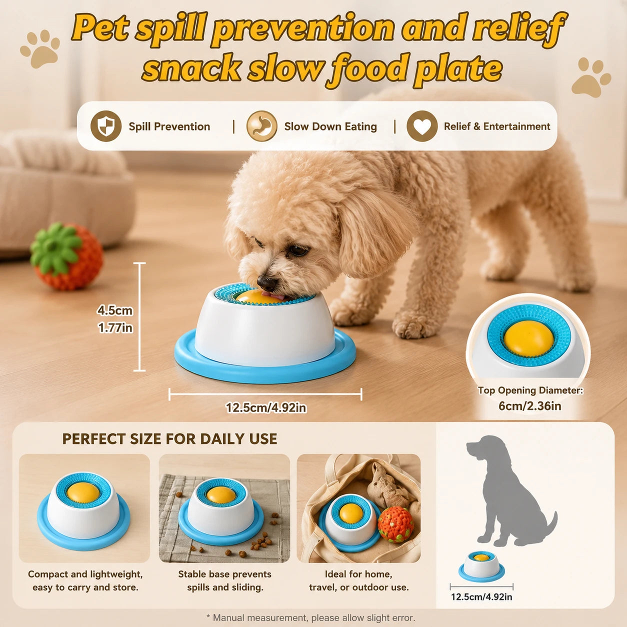 Peanut Treat Dispenser & Anti-Slip Lick Bowl Toy Set