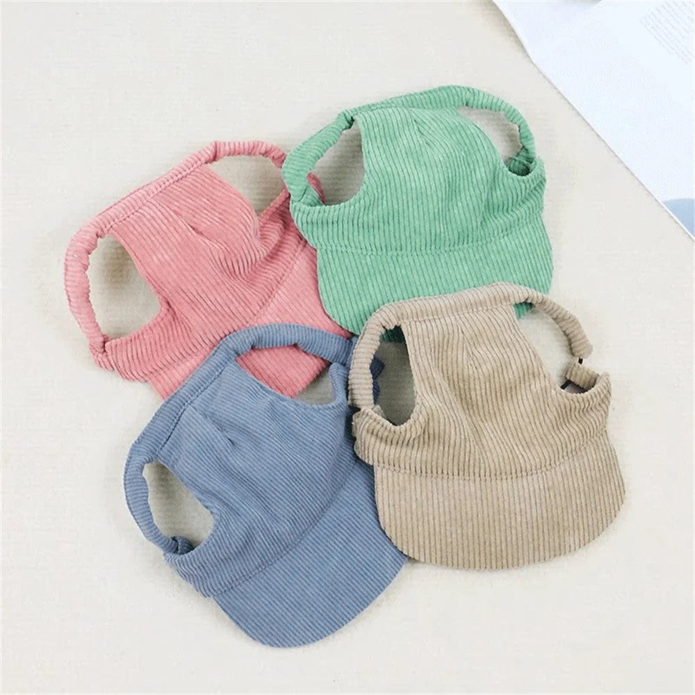 Durable Corduroy Baseball Cap for Big Dogs