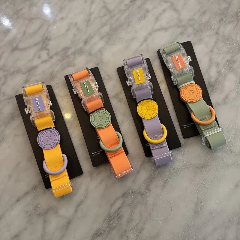 Candy-Colored Waterproof PVC Dog Collar