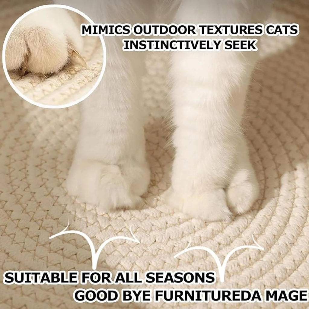 Handwoven Round Wicker Cat Basket Bed