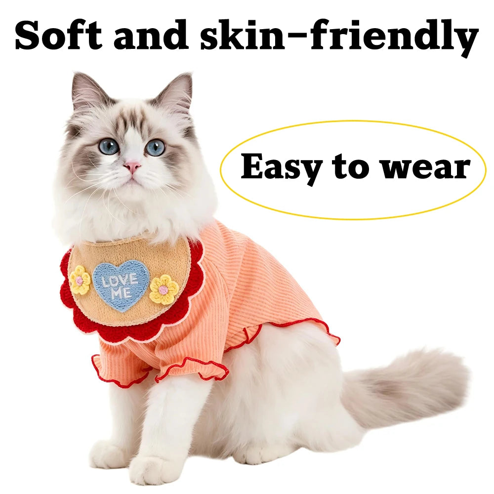 Knitted Lace Letter Bandana for Cats & Dogs