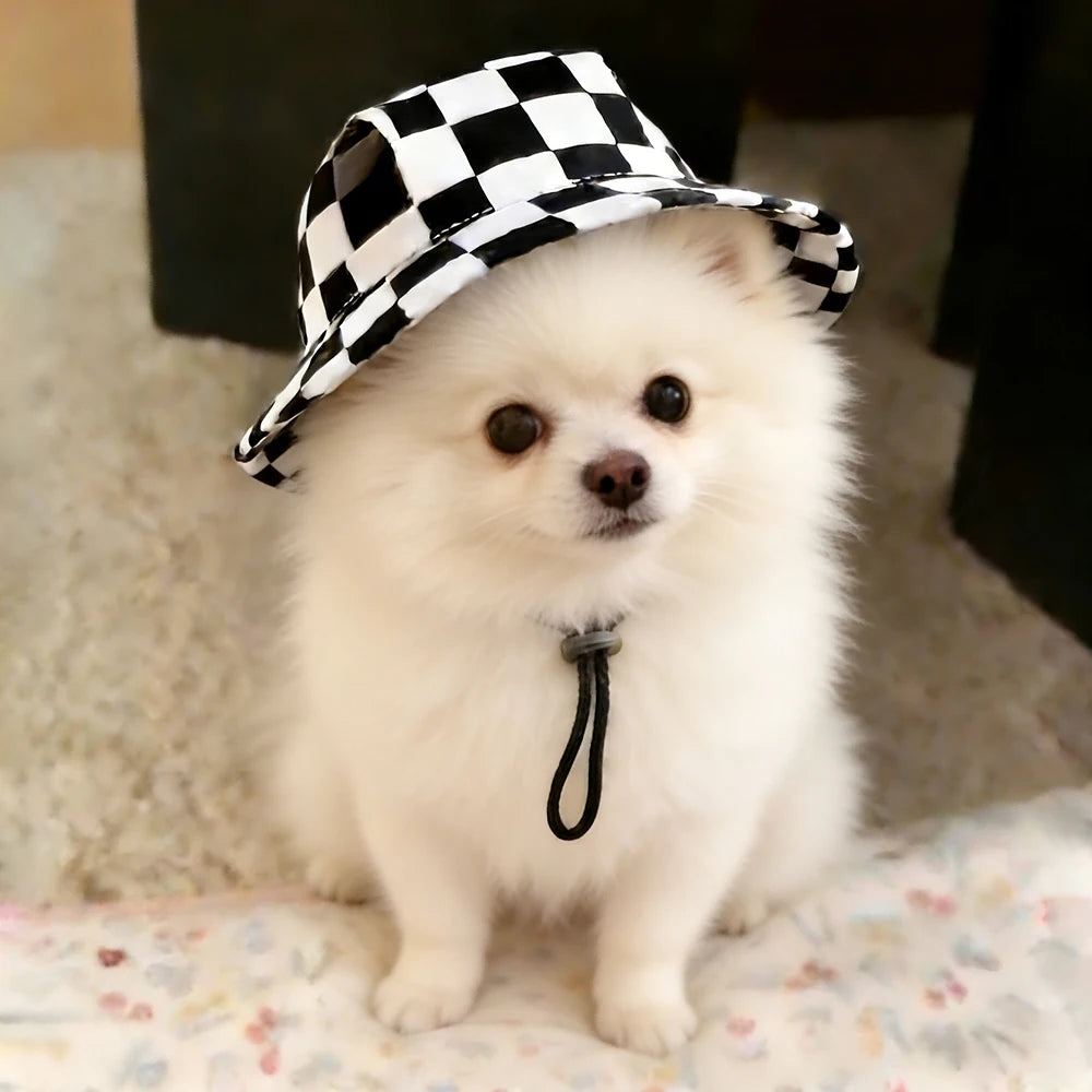 Adjustable Print Sun Hat for Small Dogs