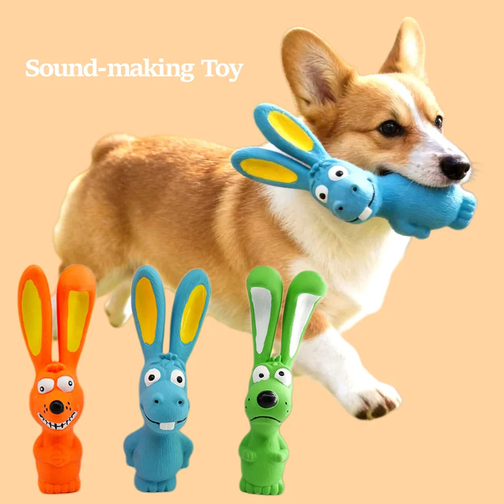 Natural Rubber Rabbit Chew Toy for Puppies