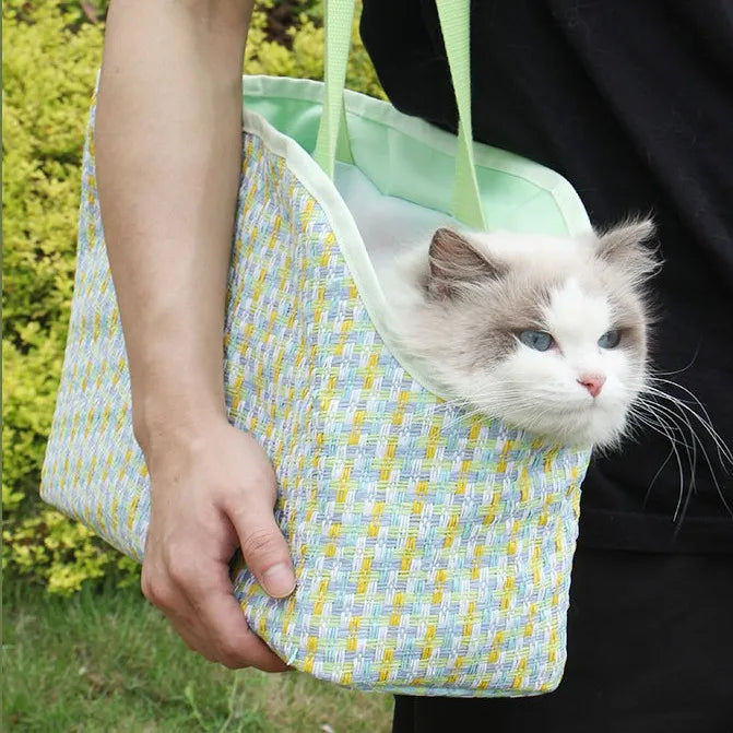 Woven Breathable Pet Carrier Handbag