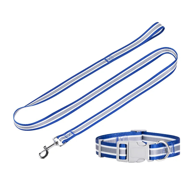 Rainbow Adjustable Dog Collar & Leash Set
