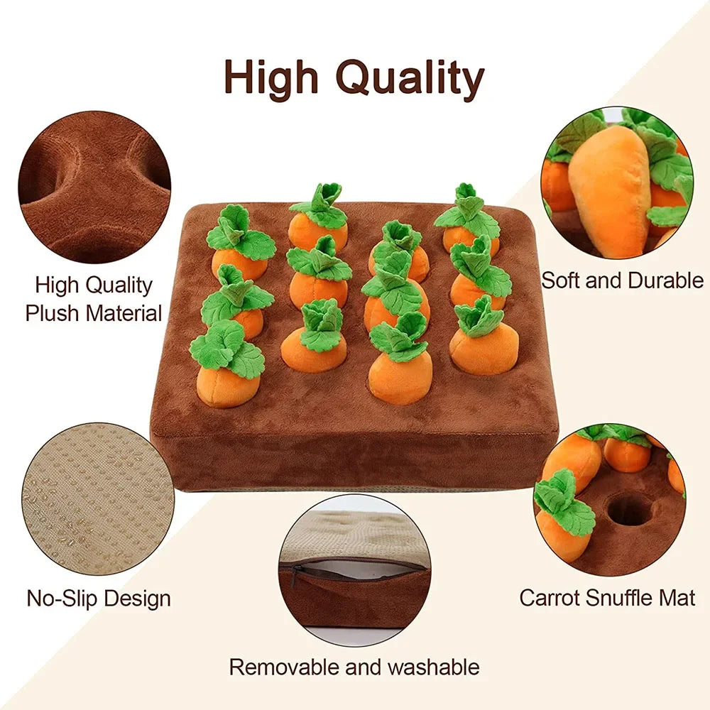 Carrot Snuffle Mat Puzzle Toy with 12 Carrots