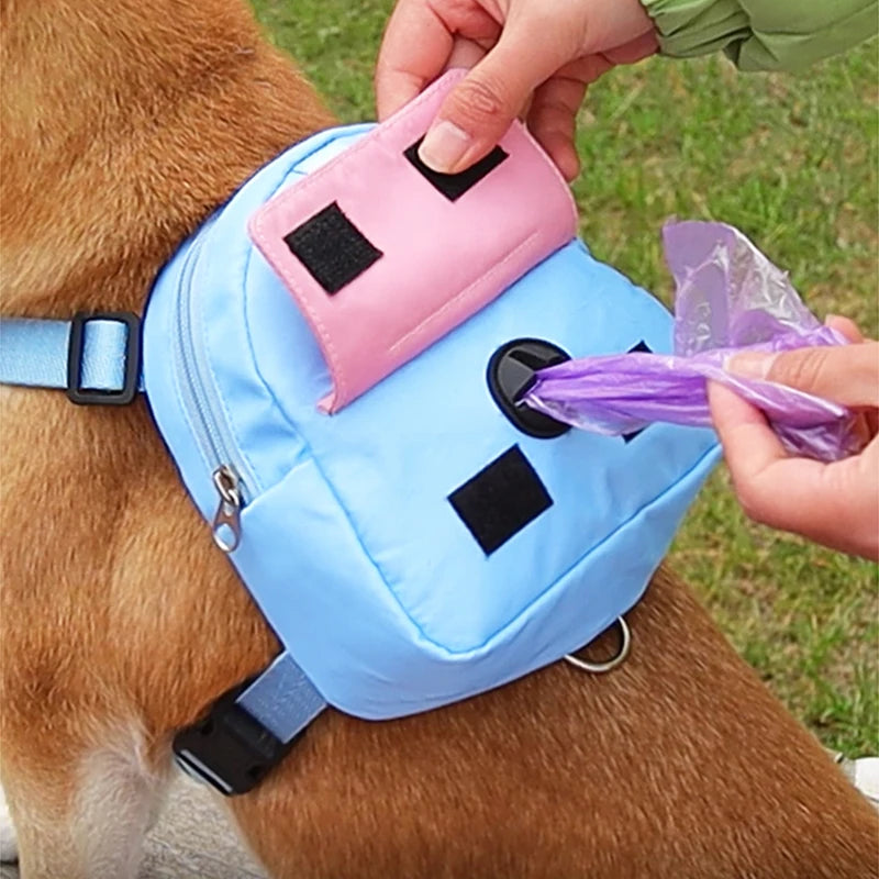 Dog Backpack Harness & Leash Set with Snack Pouch