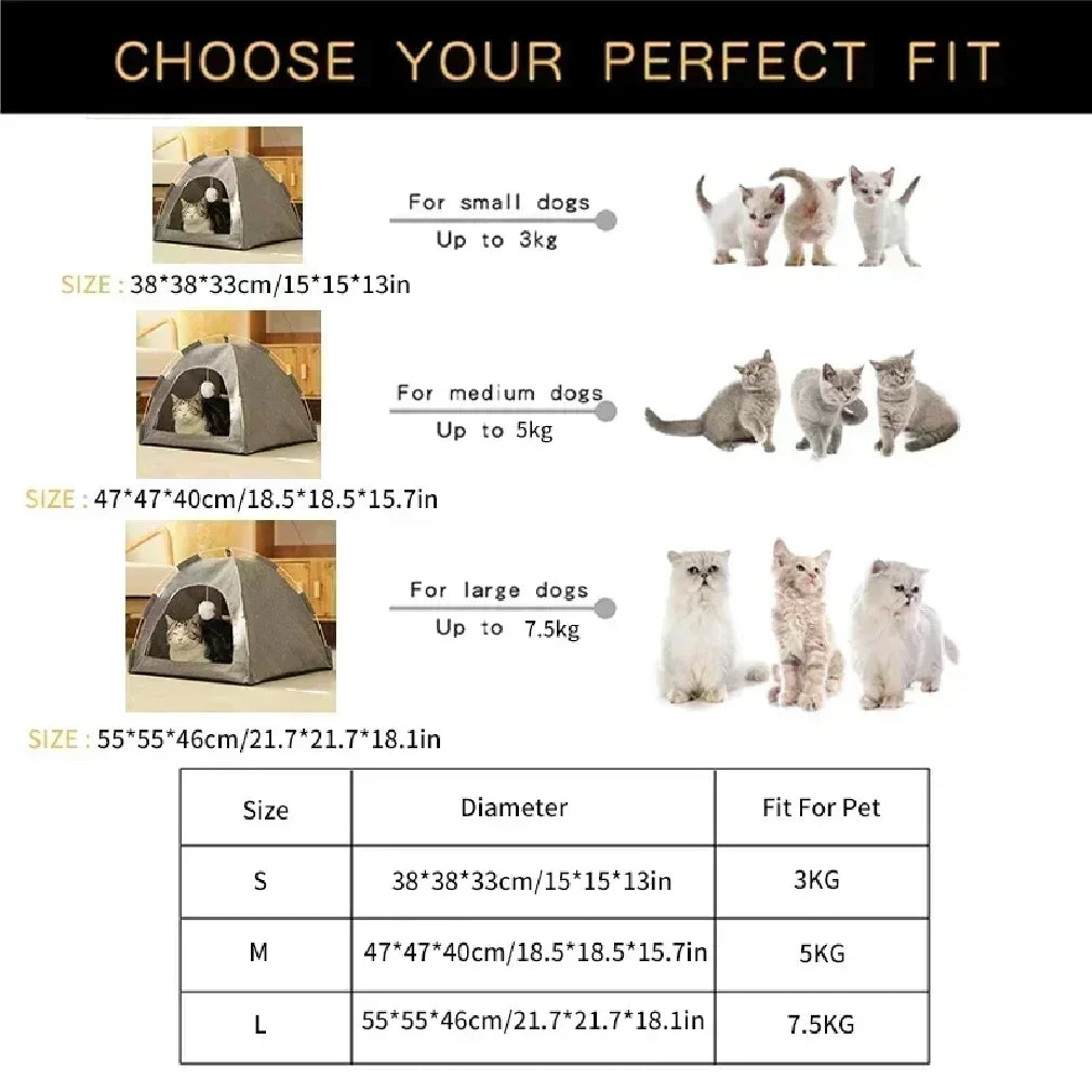 Cat tent bed in room setting