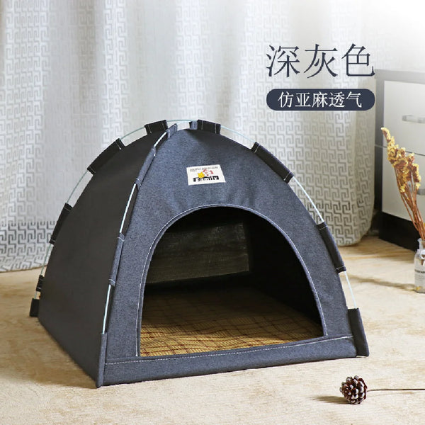 Cozy Pop-Up Cat Tent Bed – Removable Canvas Cat House
