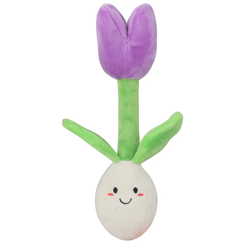 Flower-Shaped Plush Squeaky Hidden-Treat Dog Toy