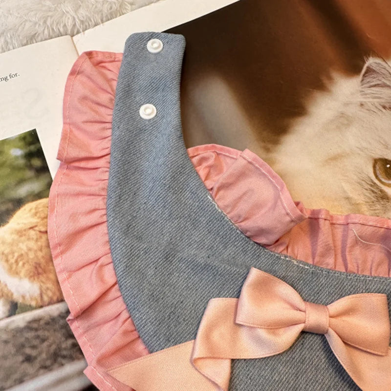 Bow Tie Pet Bandana - Cute Korean-Style Drool Bib