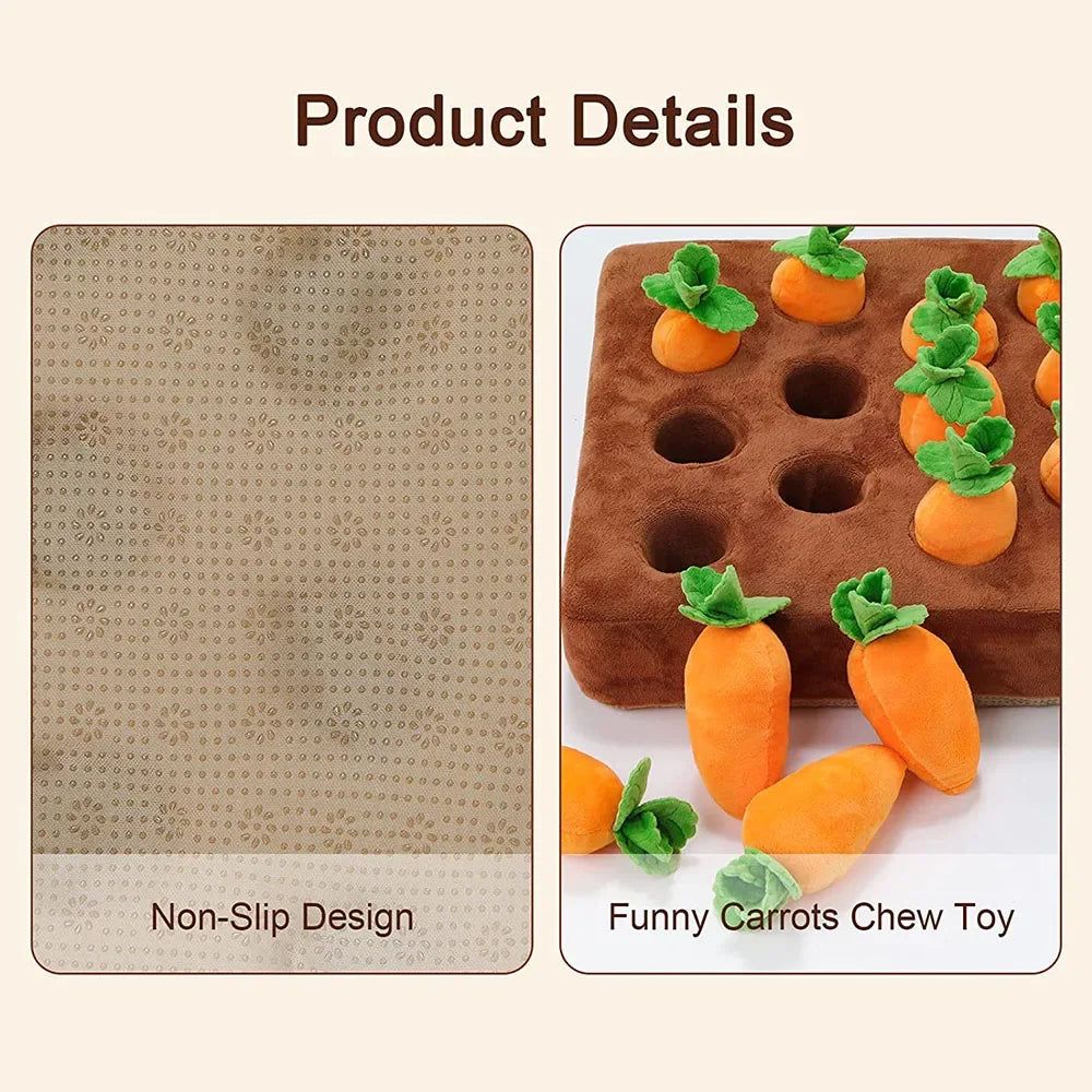 Carrot Snuffle Mat Puzzle Toy with 12 Carrots