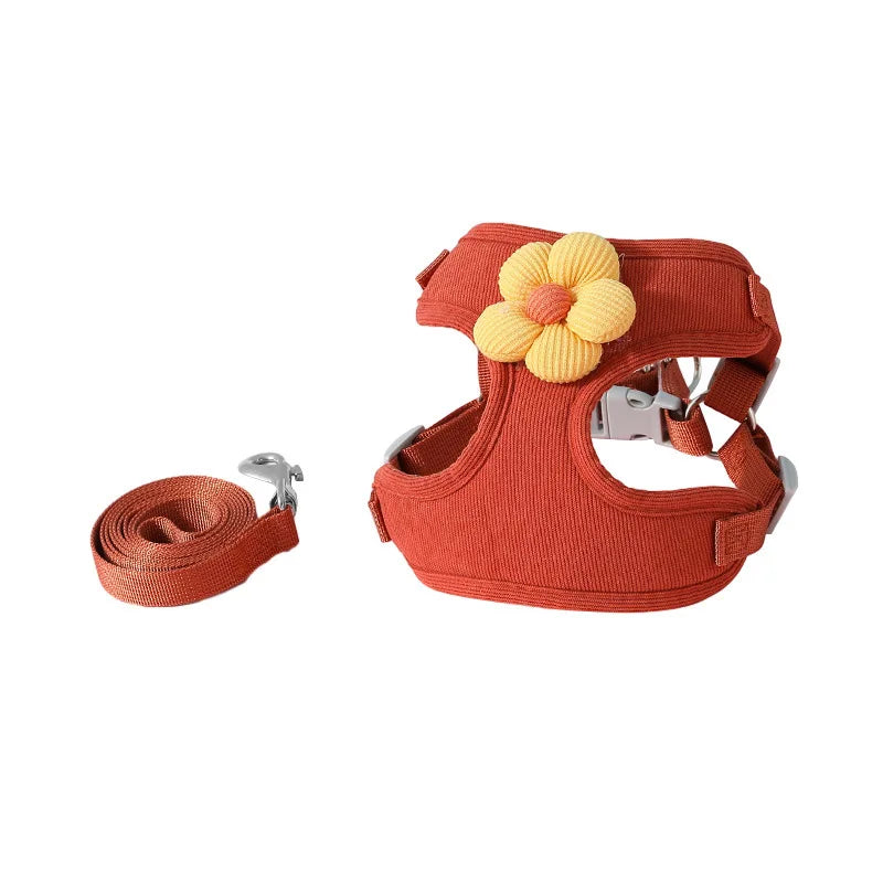Flower Harness & Leash Set for Small Dog Breeds