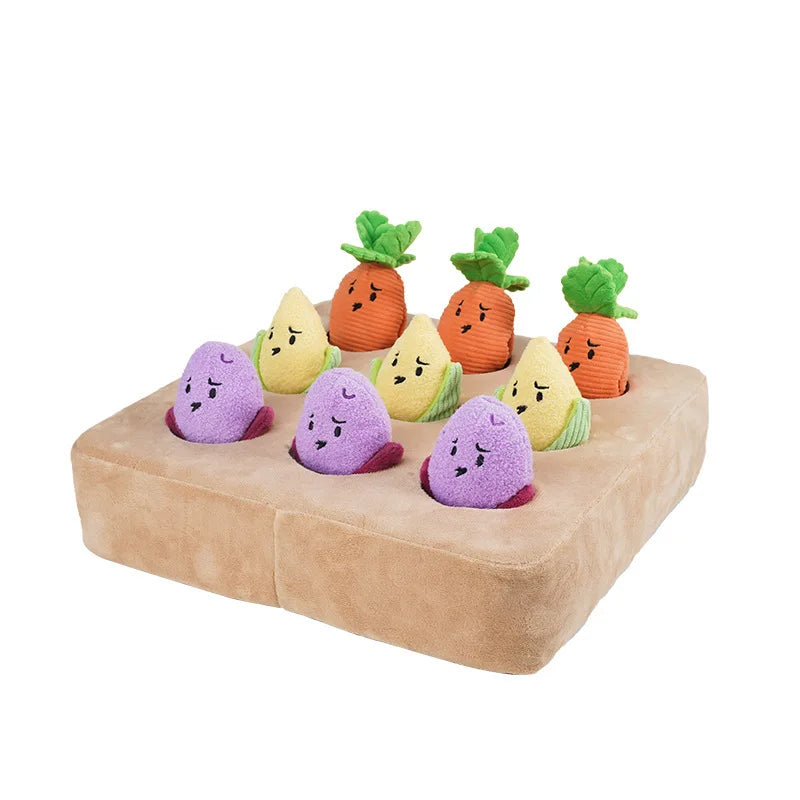 Vegetable Garden Snuffle Puzzle Feeder Toy for Dogs