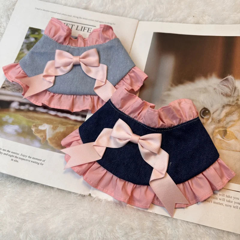 Bow Tie Pet Bandana - Cute Korean-Style Drool Bib