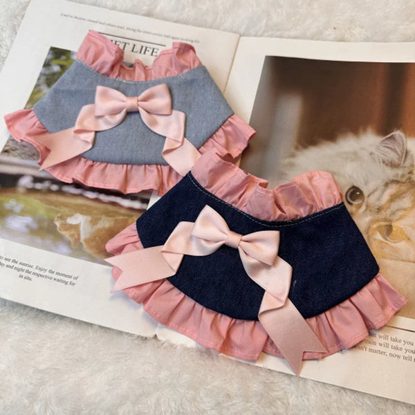 Bow Tie Pet Bandana - Cute Korean-Style Drool Bib