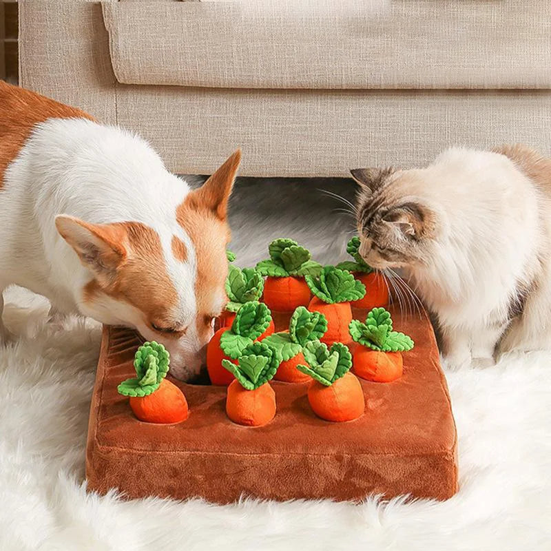 Carrot Snuffle Mat Puzzle Toy with 12 Carrots