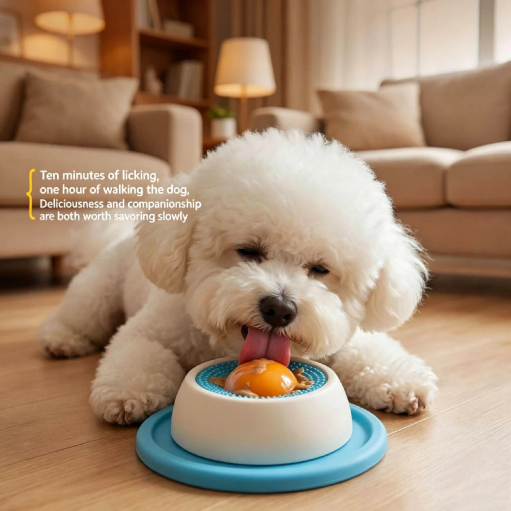 Peanut Treat Dispenser & Anti-Slip Lick Bowl Toy Set