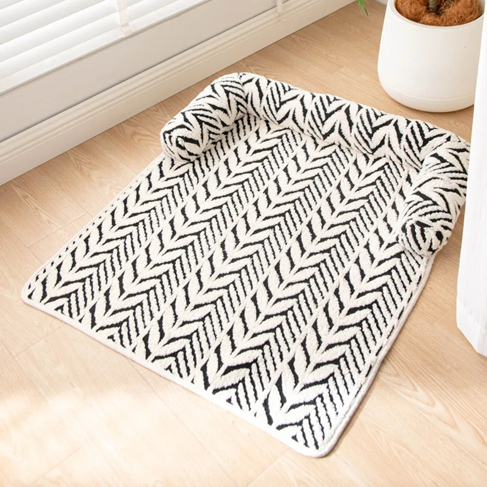 Thick Plush Washable Sofa-Style Pet Bed Cushion