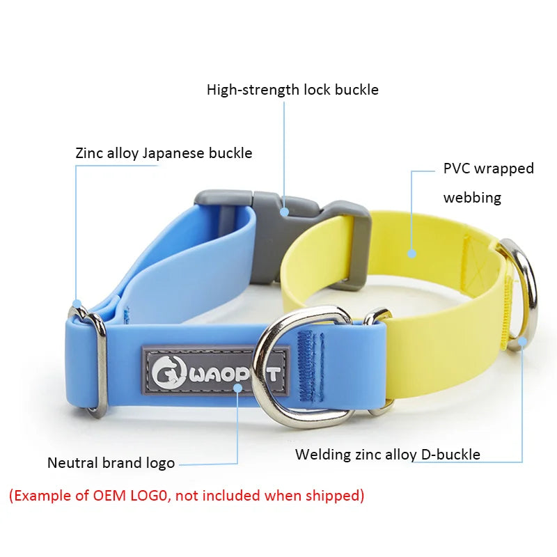 PVC Waterproof Semi-Telescopic Collar & Leash Set for Large Dogs