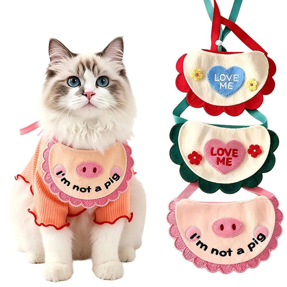 Knitted Lace Letter Bandana for Cats & Dogs