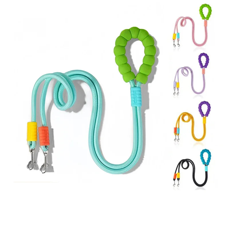 Double-End Leash for Two Dogs with Foam Handle