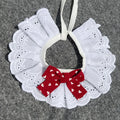 Lace Trim Round Neck Pet Bib Collar