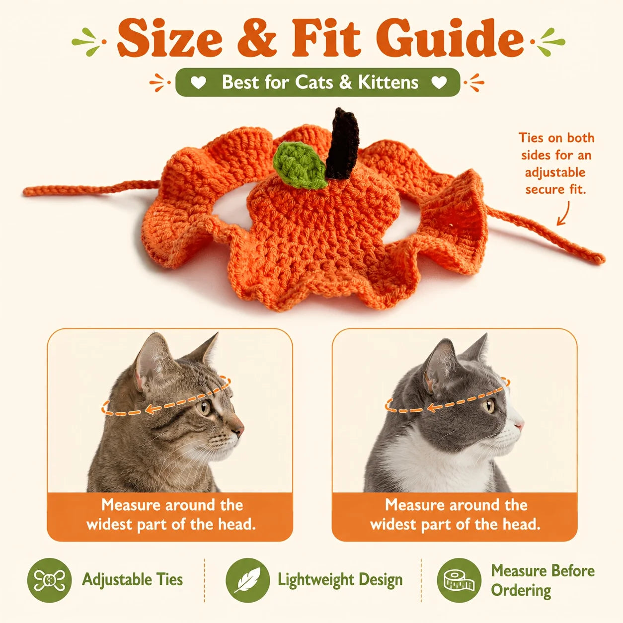 Orange Peel Cat Hat – Soft Crochet Costume for Cats & Kittens