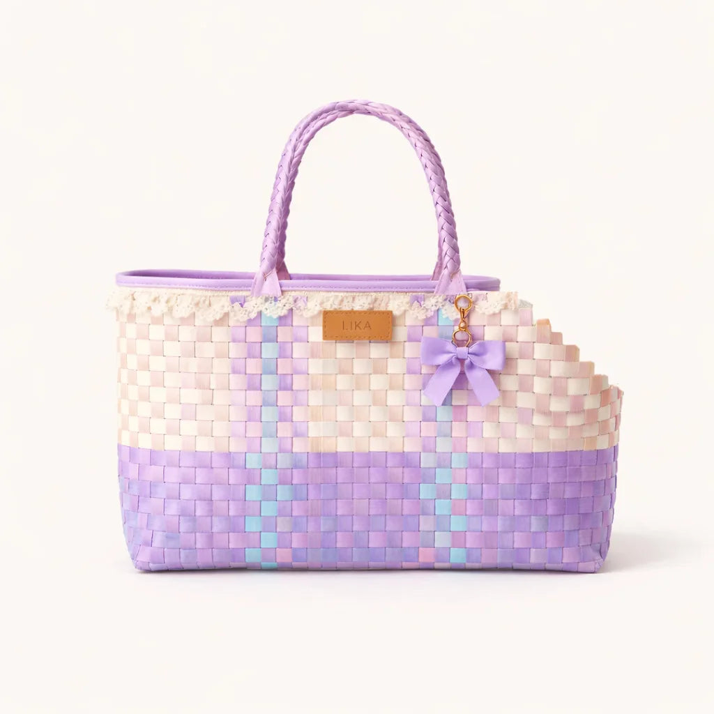 Lightweight Woven Pet Carrier Tote Bag for Cats & Small Dogs