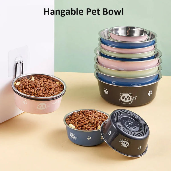 Hangable Stainless Steel Anti-Slip Pet Bowl