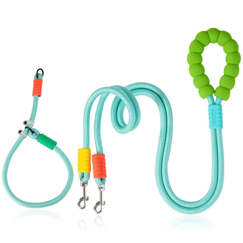 Double-End Leash for Two Dogs with Foam Handle