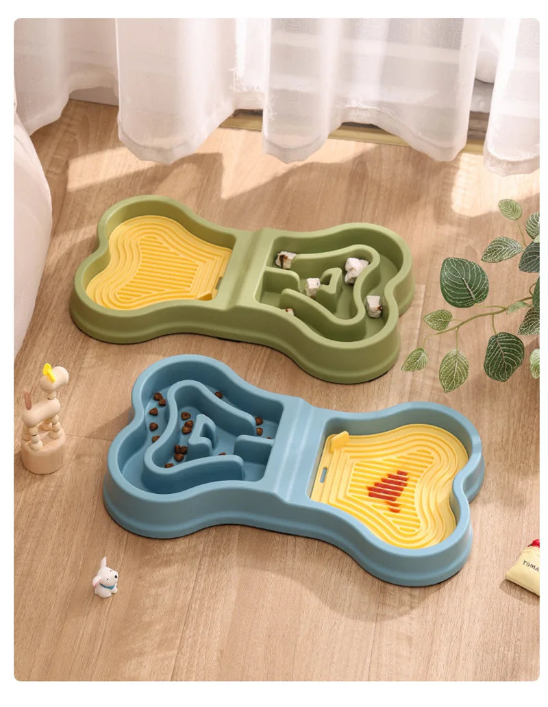 Anti-Slip Slow Feeder Bowl with Lick Mat