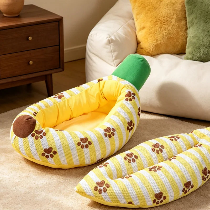 Summer Banana Cooling Pad Pet Bed