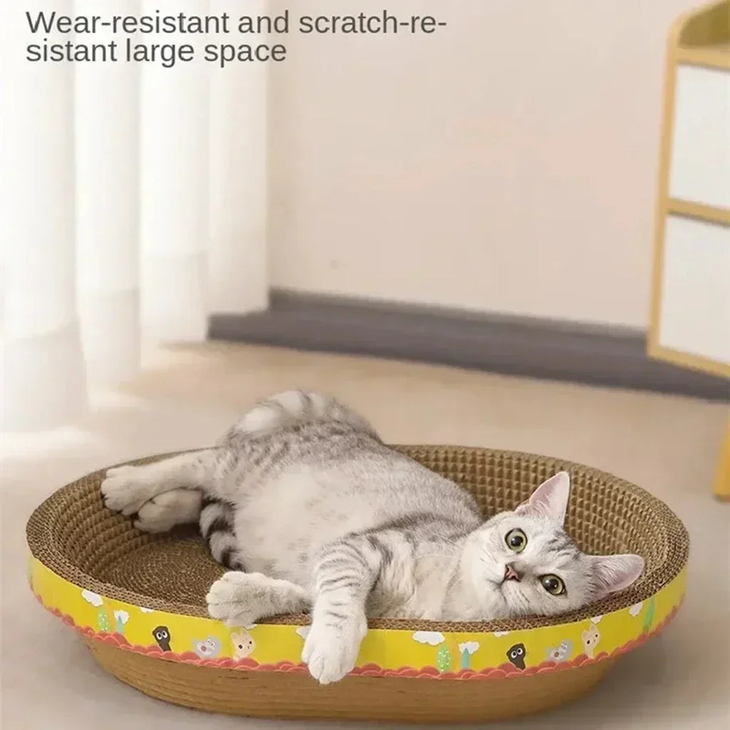Oval Corrugated Cat Scratching Board & Nest