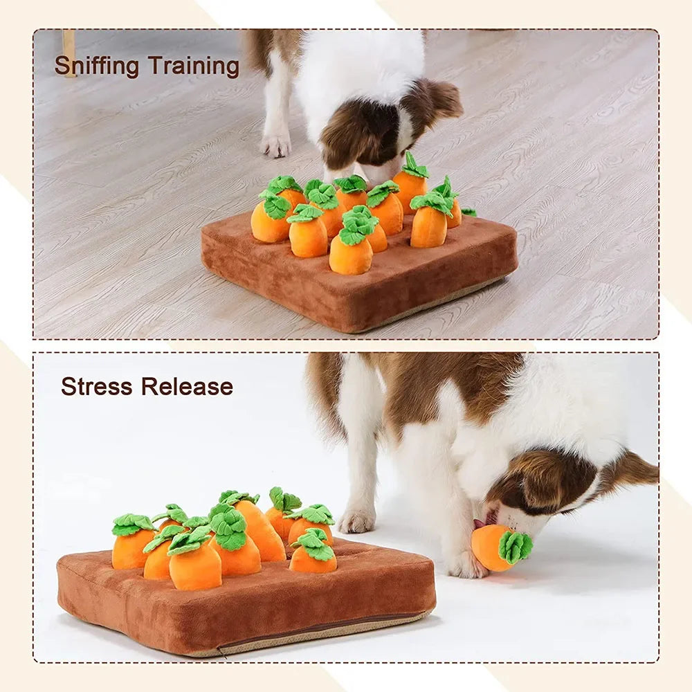 Carrot Snuffle Mat Puzzle Toy with 12 Carrots