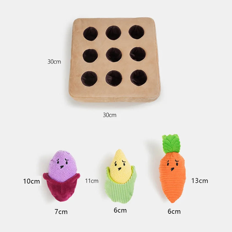 Vegetable Garden Snuffle Puzzle Feeder Toy for Dogs