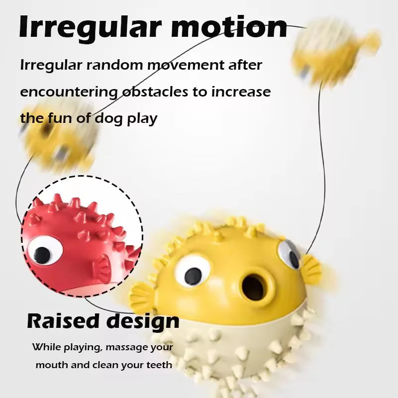 Bouncing Fish Treat-Dispensing Chew Ball with Bell