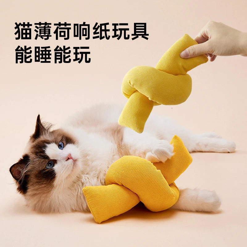 Catnip Teaser Wand Toy with Crinkle Paper