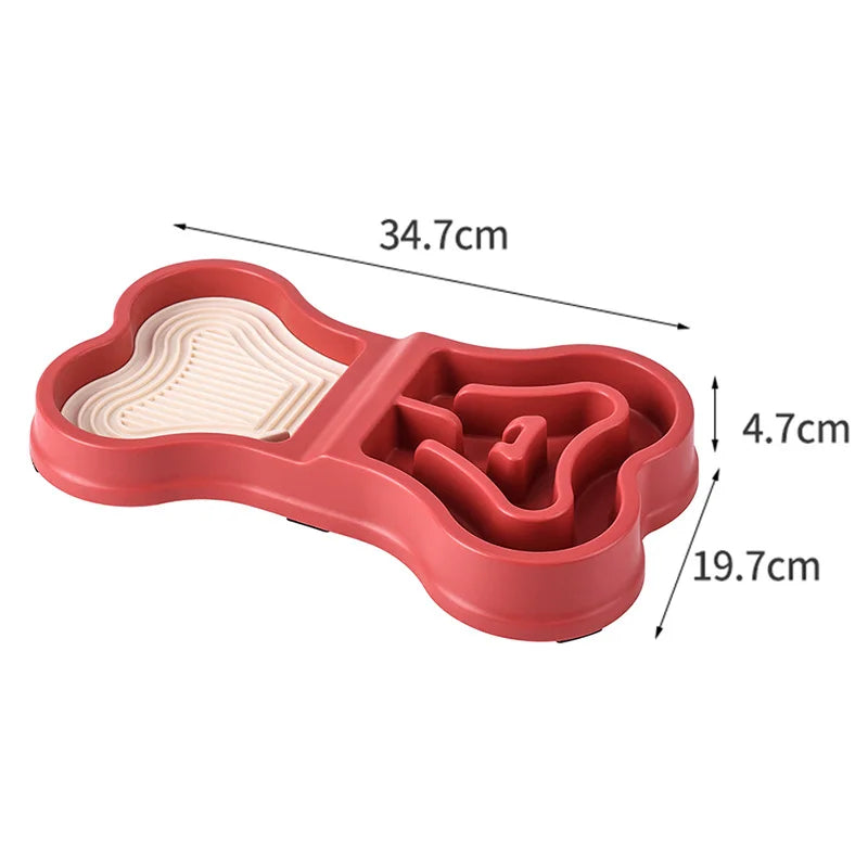 Anti-Slip Slow Feeder Bowl with Lick Mat