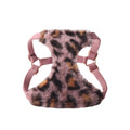 Leopard Print Faux Fur Dog Harness & Leash Set