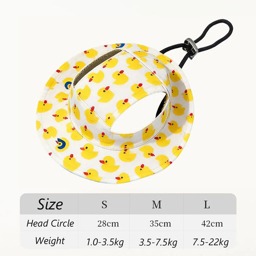 Adjustable Print Sun Hat for Small Dogs
