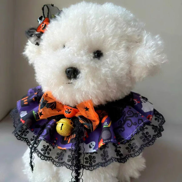 Gothic Lace Halloween Bandana with Hair Clip