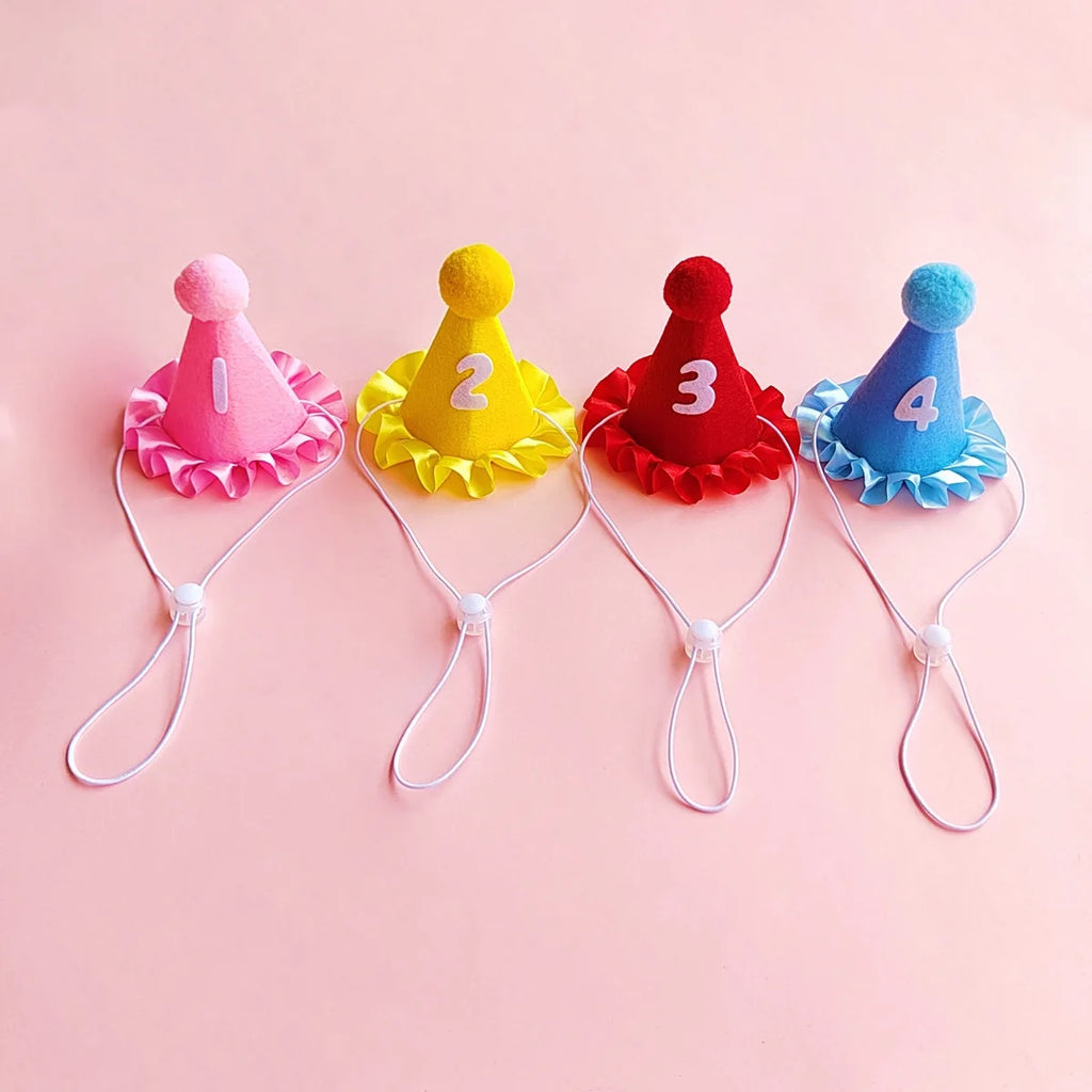 Cat Birthday Hat & Bib Costume Set