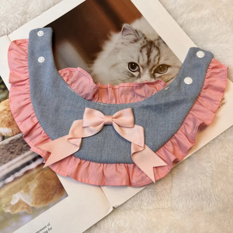 Bow Tie Pet Bandana - Cute Korean-Style Drool Bib