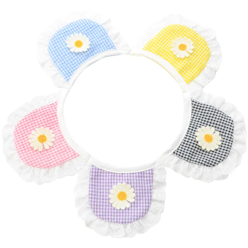 Plaid Floral Daisy Pet Bandana - Drool Bib & Neck Scarf