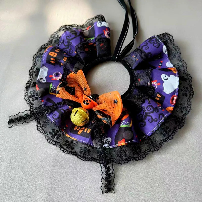 Gothic Lace Halloween Bandana with Hair Clip