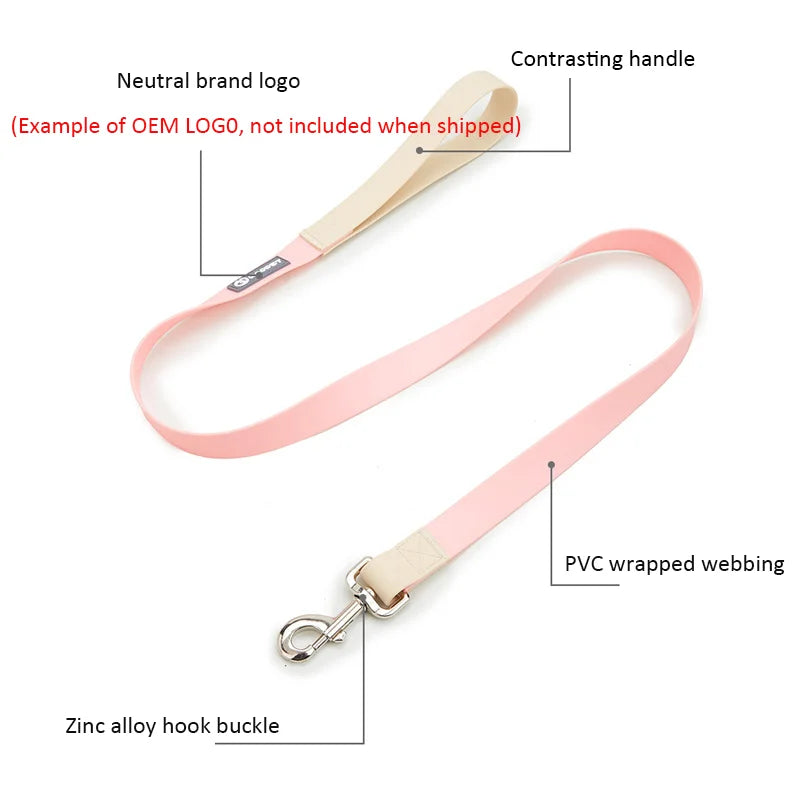 PVC Waterproof Semi-Telescopic Collar & Leash Set for Large Dogs