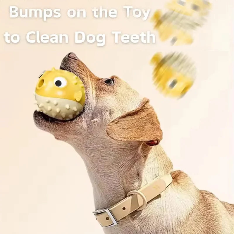 Bouncing Fish Treat-Dispensing Chew Ball with Bell