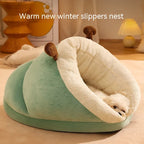 Cozy Slipper Pet Bed for Winter
